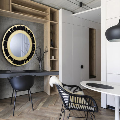 Consola y espejo plata 0002